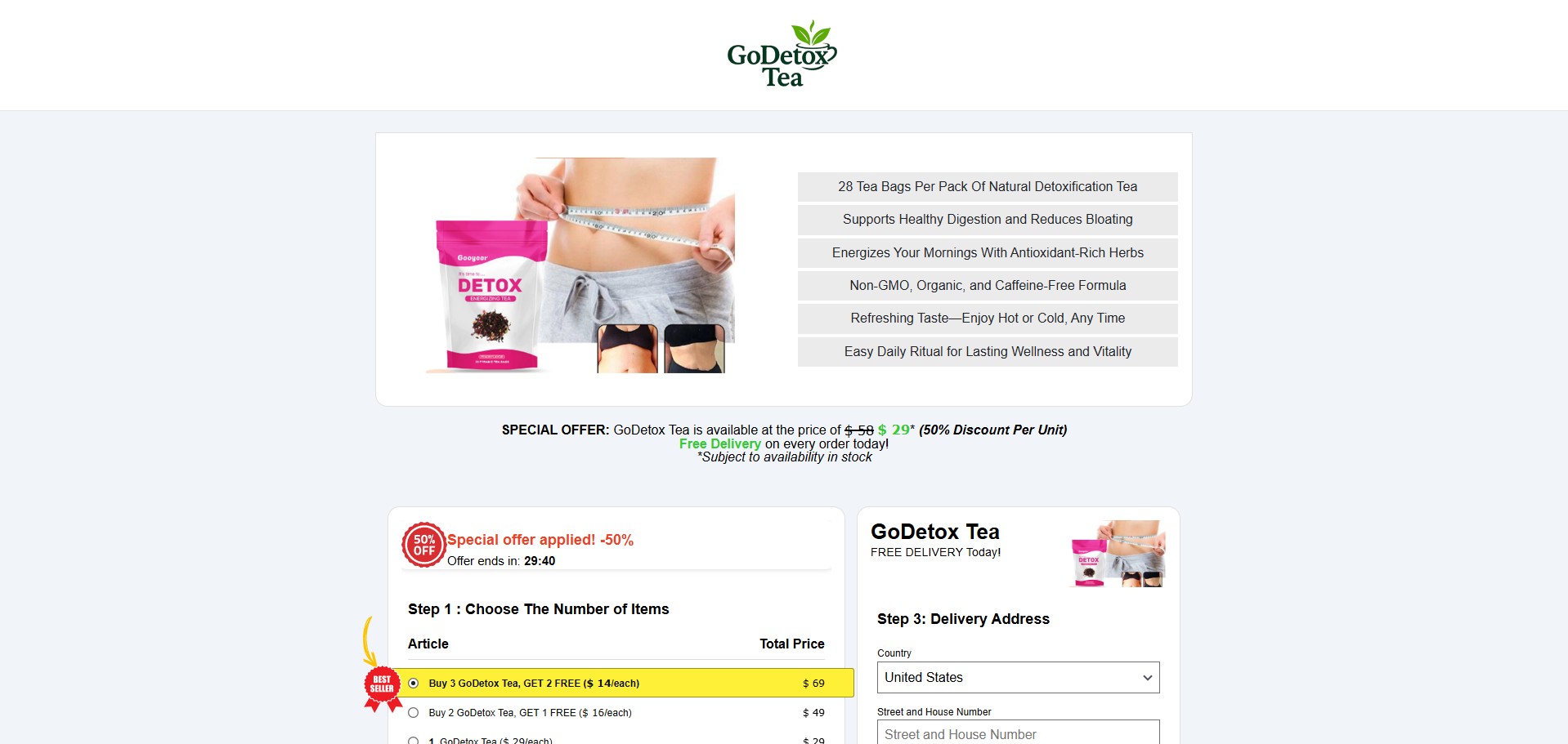 GoDetox Tea Producto